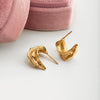 Wholesale Women's Highend Minimalist Geometric Wave Stainless Steel Electroplated Earrings