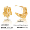 Wholesale Women's Highend Minimalist Geometric Wave Stainless Steel Electroplated Earrings