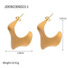 Wholesale Women's Highend Minimalist Geometric Wave Stainless Steel Electroplated Earrings