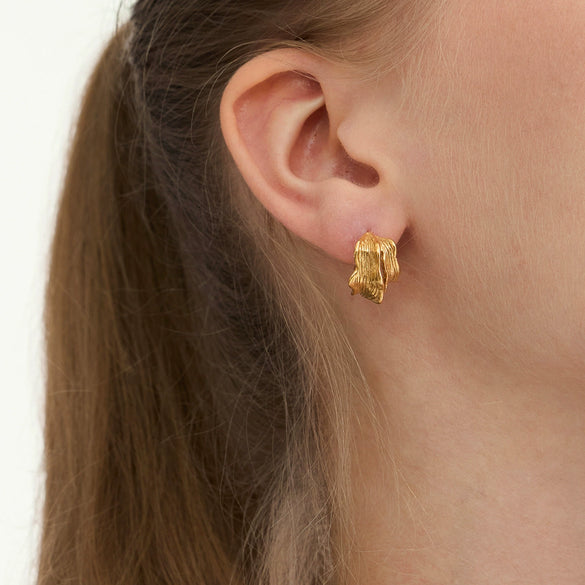Wholesale Women's Highend Minimalist Geometric Wave Stainless Steel Electroplated Earrings
