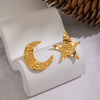 Wholesale Women's Highend Minimalist Star Pattern Stainless Steel Earrings With Pvd Furnace Vacuum Real Gold Plating