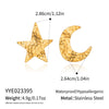 Wholesale Women's Highend Minimalist Star Pattern Stainless Steel Earrings With Pvd Furnace Vacuum Real Gold Plating