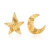 Wholesale Women's Highend Minimalist Star Pattern Stainless Steel Earrings With Pvd Furnace Vacuum Real Gold Plating