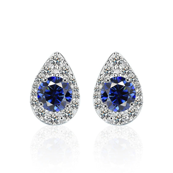 Wholesale Women's Highend Moissanite Drop Shape 925 Sterling Silver Earrings