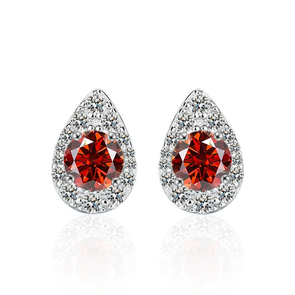 Wholesale Women's Highend Moissanite Drop Shape 925 Sterling Silver Earrings