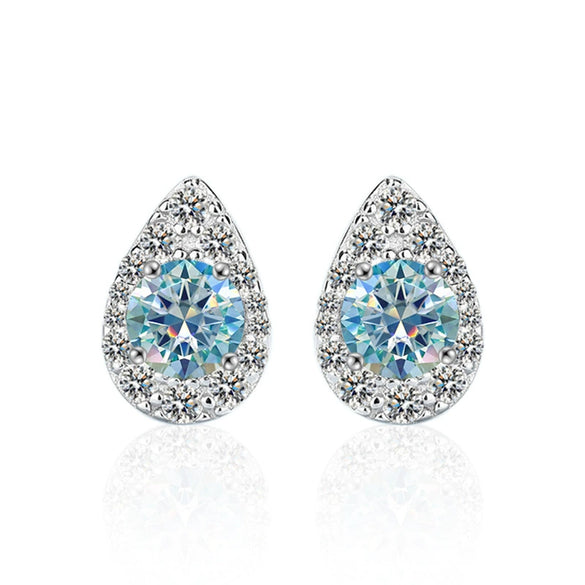 Wholesale Women's Highend Moissanite Drop Shape 925 Sterling Silver Earrings