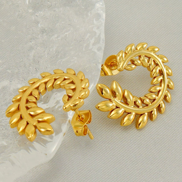 Wholesale Women's Highend Niche Design 316L Stainless Steel Flower Earrings With Electroplating