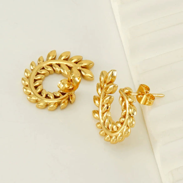 Wholesale Women's Highend Niche Design 316L Stainless Steel Flower Earrings With Electroplating