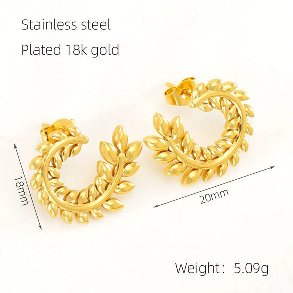 Wholesale Women's Highend Niche Design 316L Stainless Steel Flower Earrings With Electroplating