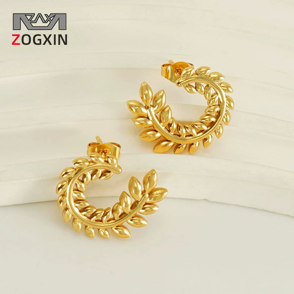 Wholesale Women's Highend Niche Design 316L Stainless Steel Flower Earrings With Electroplating
