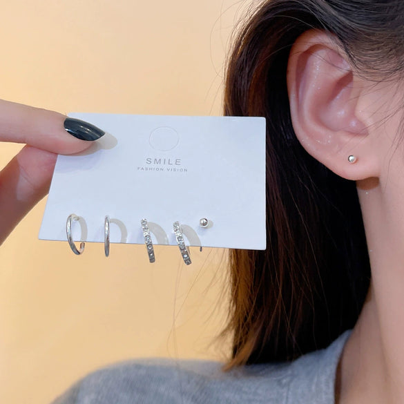 Wholesale Women's Highend Niche Simple Geometric Heart Bow Drop Shape Copper 925 Silver Needle Zircon Pearl Earrings Jewelry