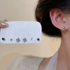 Wholesale Women's Highend Niche Simple Geometric Heart Bow Drop Shape Copper 925 Silver Needle Zircon Pearl Earrings Jewelry
