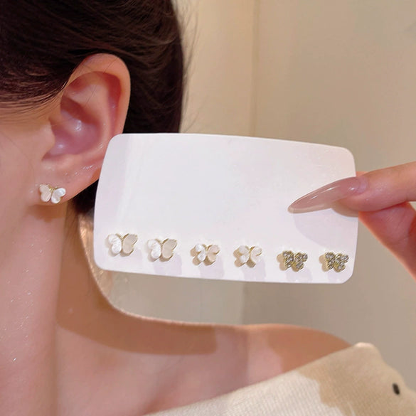 Wholesale Women's Highend Niche Simple Geometric Heart Bow Drop Shape Copper 925 Silver Needle Zircon Pearl Earrings Jewelry