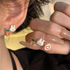 Wholesale Women's Highend Niche Simple Geometric Heart Bow Drop Shape Copper 925 Silver Needle Zircon Pearl Earrings Jewelry
