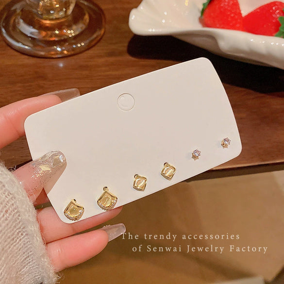 Wholesale Women's Highend Niche Simple Geometric Heart Bow Drop Shape Copper 925 Silver Needle Zircon Pearl Earrings Jewelry