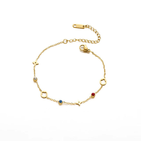 Wholesale Women's Highend Nonfading Jewelry Necklace And Bracelet Made Of Stainless Steel With Plants Flowers Pattern And Electroplating Design