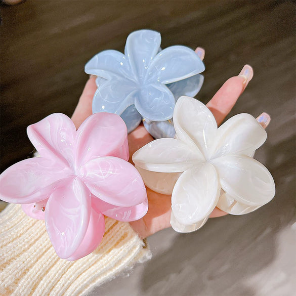Wholesale Women's Highend Plastic And Resin Hair Gripper With Flower Design And Baking Paint Process