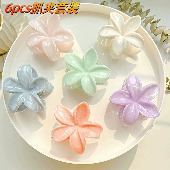 Wholesale Women's Highend Plastic And Resin Hair Gripper With Flower Design And Baking Paint Process