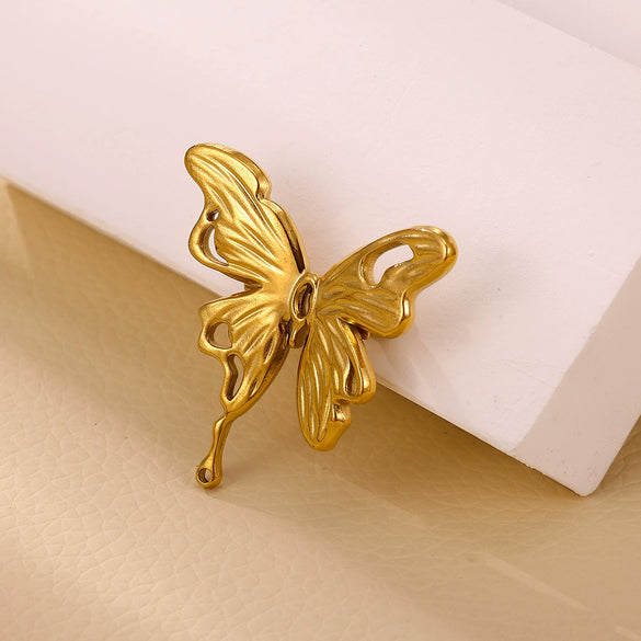 Wholesale Women's Highend Retro Elegant Bow Tie Starfish Stainless Steel Brooch Inlaid With Gold Accessories