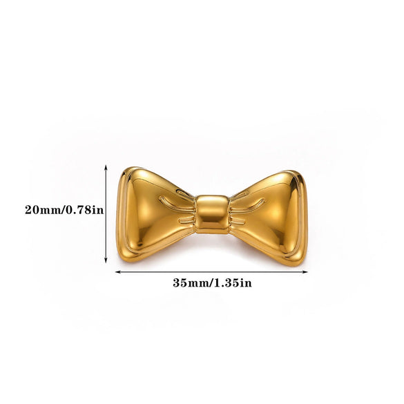 Wholesale Women's Highend Retro Elegant Bow Tie Starfish Stainless Steel Brooch Inlaid With Gold Accessories