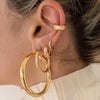 Wholesale Women's Highend Retro Exaggerated Cold Style Geometric Copper Earrings And Ear Buckles With Zirconia