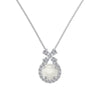 Wholesale Women's Highend S925 Sterling Silver Clavicle Chain With Flower And Oval Shaped Pendant And Electroplating