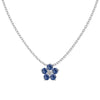 Wholesale Women's Highend S925 Sterling Silver Clavicle Chain With Flower And Oval Shaped Pendant And Electroplating