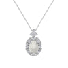 Wholesale Women's Highend S925 Sterling Silver Clavicle Chain With Flower And Oval Shaped Pendant And Electroplating