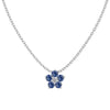Wholesale Women's Highend S925 Sterling Silver Clavicle Chain With Flower And Oval Shaped Pendant And Electroplating