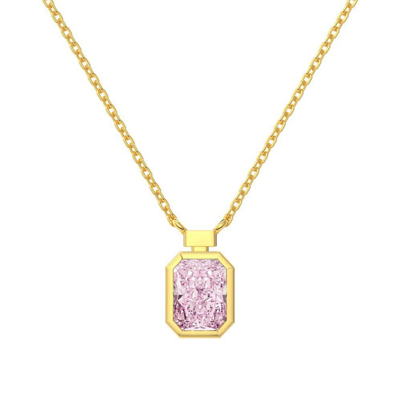 Wholesale Women's Highend S925 Sterling Silver Clavicle Chain With Flower And Oval Shaped Pendant And Electroplating