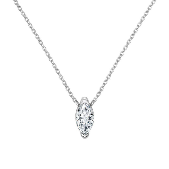 Wholesale Women's Highend S925 Sterling Silver Clavicle Chain With Flower And Oval Shaped Pendant And Electroplating