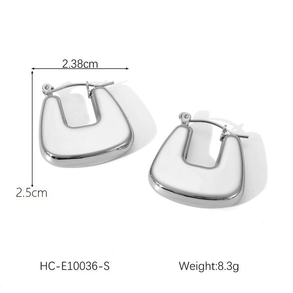 Wholesale Women's Highend Stainless Steel Hollow Geometric Electroplated Earrings