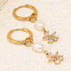 Wholesale Women's Highend Stainless Steel 18K Gold Plated Flower Pattern Earrings