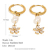Wholesale Women's Highend Stainless Steel 18K Gold Plated Flower Pattern Earrings