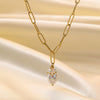 Wholesale Women's Highend Stylish Light Luxury Geometric Titanium Steel 18K Gold Plated Multilayer Ochain Necklace