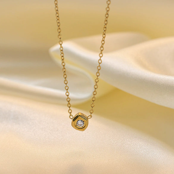 Wholesale Women's Highend Stylish Light Luxury Geometric Titanium Steel 18K Gold Plated Multilayer Ochain Necklace