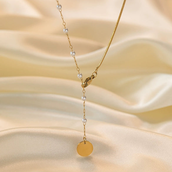 Wholesale Women's Highend Stylish Light Luxury Geometric Titanium Steel 18K Gold Plated Multilayer Ochain Necklace