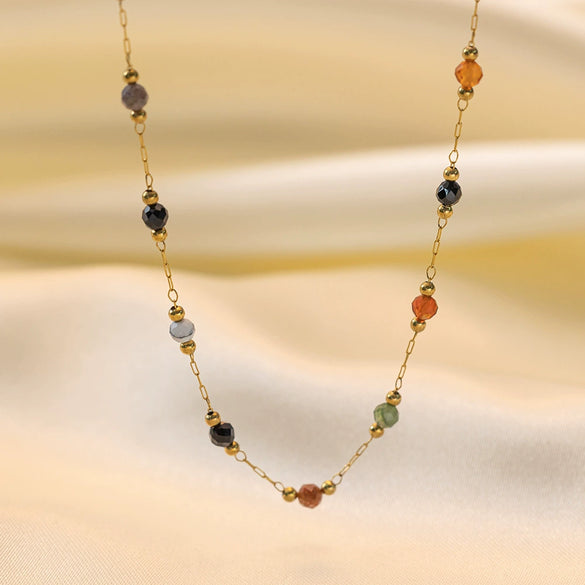 Wholesale Women's Highend Stylish Light Luxury Geometric Titanium Steel 18K Gold Plated Multilayer Ochain Necklace