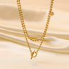 Wholesale Women's Highend Stylish Light Luxury Geometric Titanium Steel 18K Gold Plated Multilayer Ochain Necklace