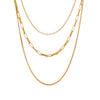 Wholesale Women's Highend Stylish Light Luxury Geometric Titanium Steel 18K Gold Plated Multilayer Ochain Necklace