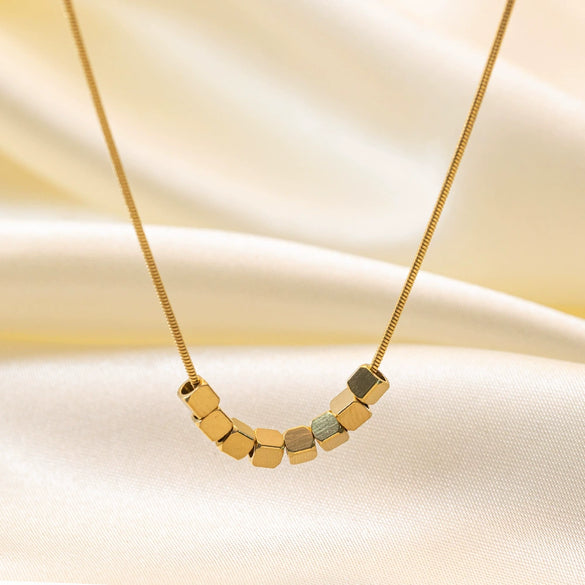 Wholesale Women's Highend Stylish Light Luxury Geometric Titanium Steel 18K Gold Plated Multilayer Ochain Necklace