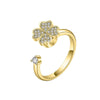 Wholesale Women's Highgrade Lucky Flower Rotatable Ring Copper With Diamond And Zircon Inlay