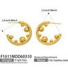 Wholesale Women's Highpolish Geometric Cshaped Hoop Stainless Steel Earrings With Gold Electroplating