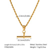 Wholesale Women's Hip Hop Fashion Geometric Pendant Necklace With Cuban Chain Stainless Steel Jewelry Pvd Furnace Vacuum Real Gold Plated