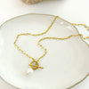 Wholesale Women's Hip Hop Stainless Steel Baroque Pearl Pendant Necklace With Geometric Pattern And Gold Plated Bamboo Chain
