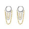 Wholesale Women's Hip Hop Style Geometric Stainless Steel Earrings With 18K Gold Pvd Plating