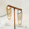 Wholesale Women's Hip Hop Style Geometric Stainless Steel Earrings With 18K Gold Pvd Plating