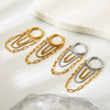 Wholesale Women's Hip Hop Style Geometric Stainless Steel Earrings With 18K Gold Pvd Plating