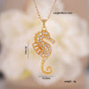 Wholesale Women's Hiphop Animal Zodiac Inlaid Colorful Zircon Copper O Chain Pendant Necklace Electroplated Mixed Gemstone Setting
