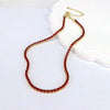 Wholesale Women's Hiphop Geometric Zircon And Copper Necklace With Electroplating And Inlay Technique